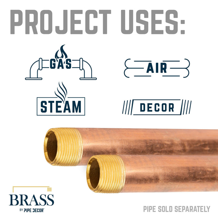 3/4 in. x 10 in. Red Brass Pipe — PIPE DECOR