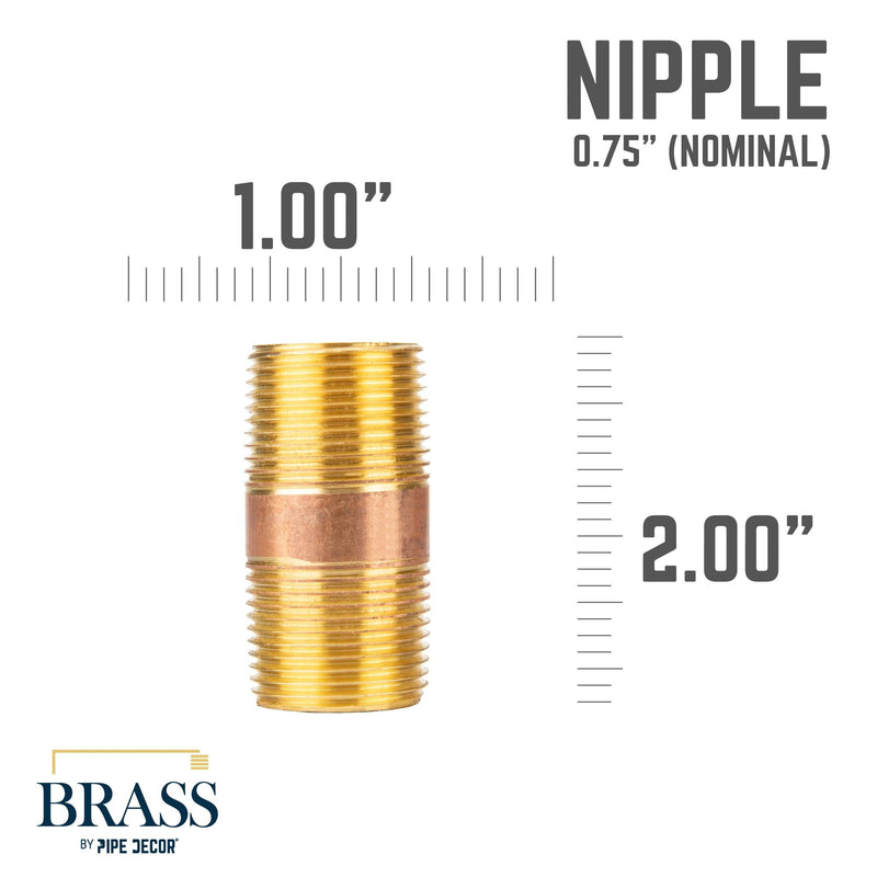 Tubo de latón rojo de 3/4 pulg. x 2 pulg.