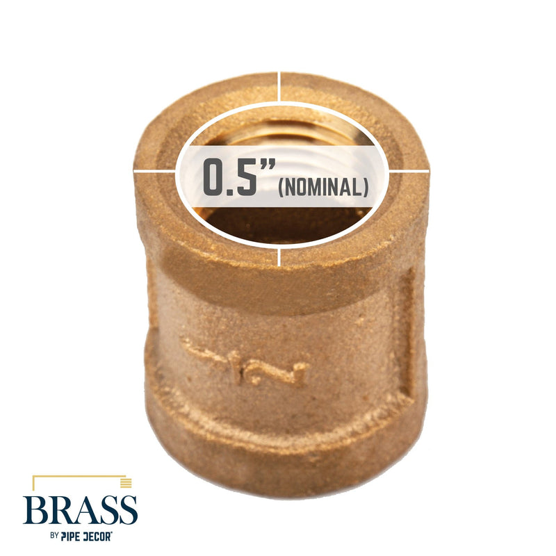 Acoplamiento de latón rojo de 1/2 pulg.