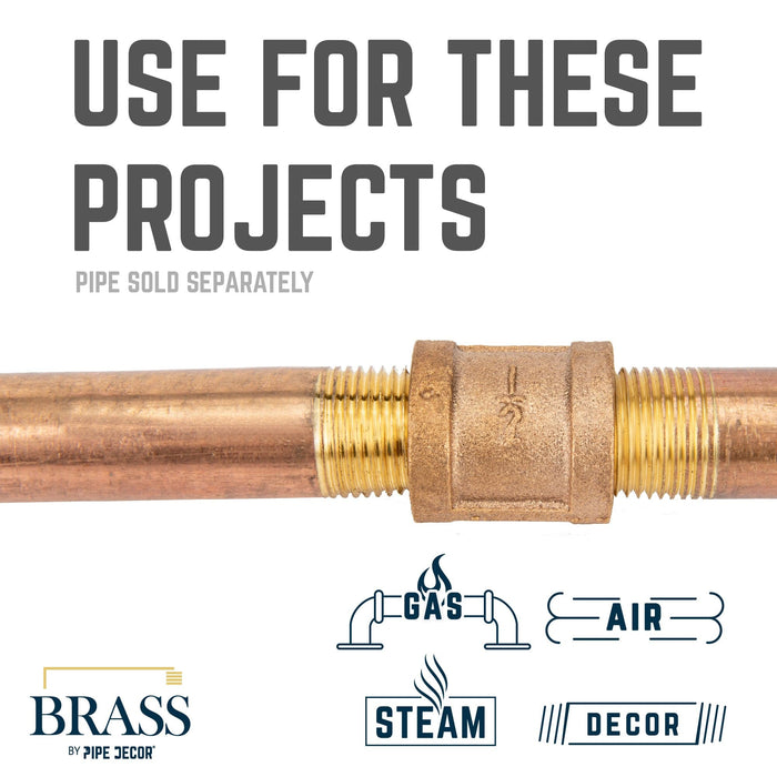 1/2 in. Red Brass Coupling — PIPE DECOR