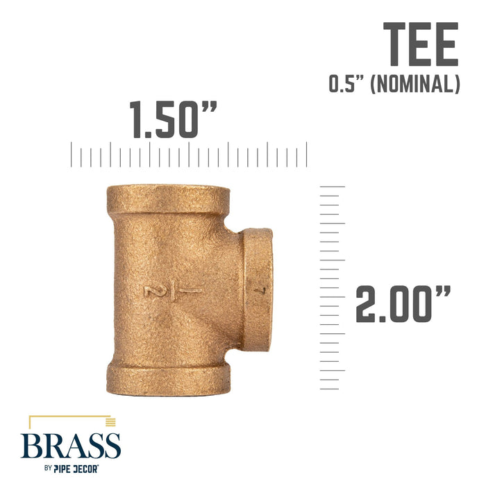 1/2 in. Red Brass Tee