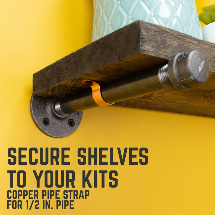 Copper Pipe Strap for 1/2 in. Pipe - Pipe Decor