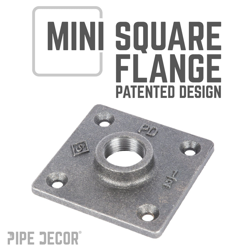 1/2 in. Black Square Mini Flange