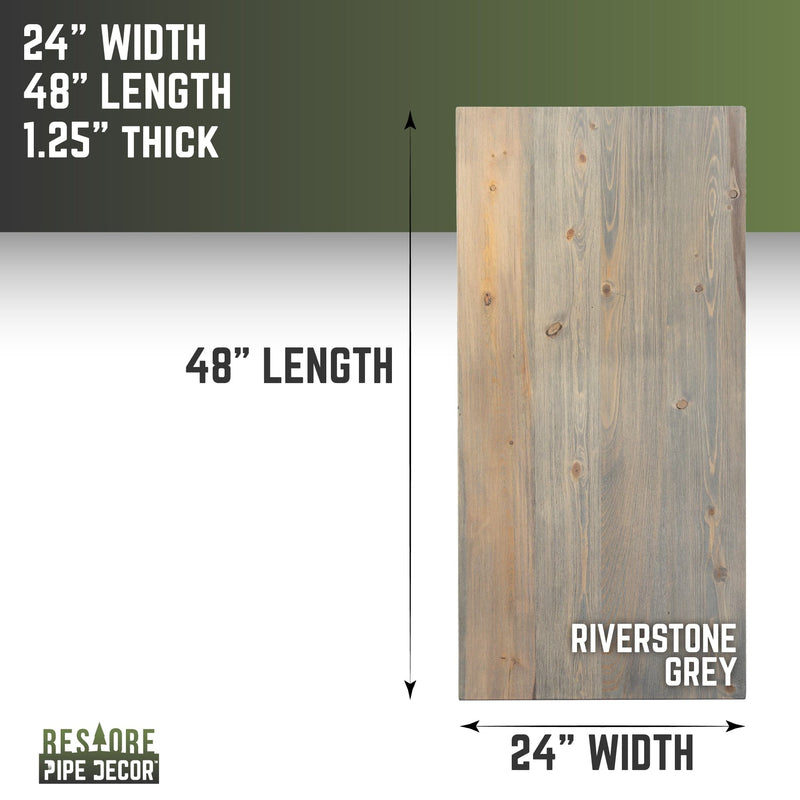 Bureau RESTORE en bois massif gris Riverstone