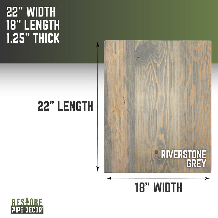 RESTORE Riverstone Grey Solid Wood End Tabletop
