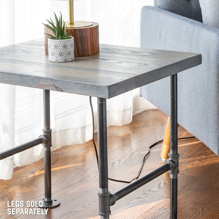 RESTORE Riverstone Grey Solid Wood End Tabletop