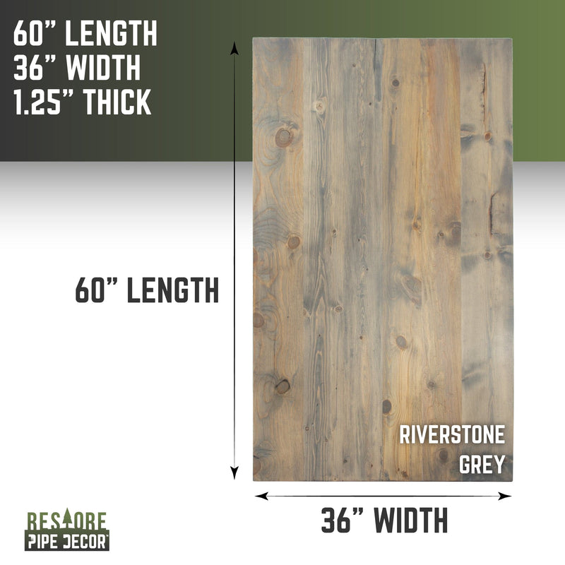 RESTORE Plateau de table à manger en bois massif gris Riverstone