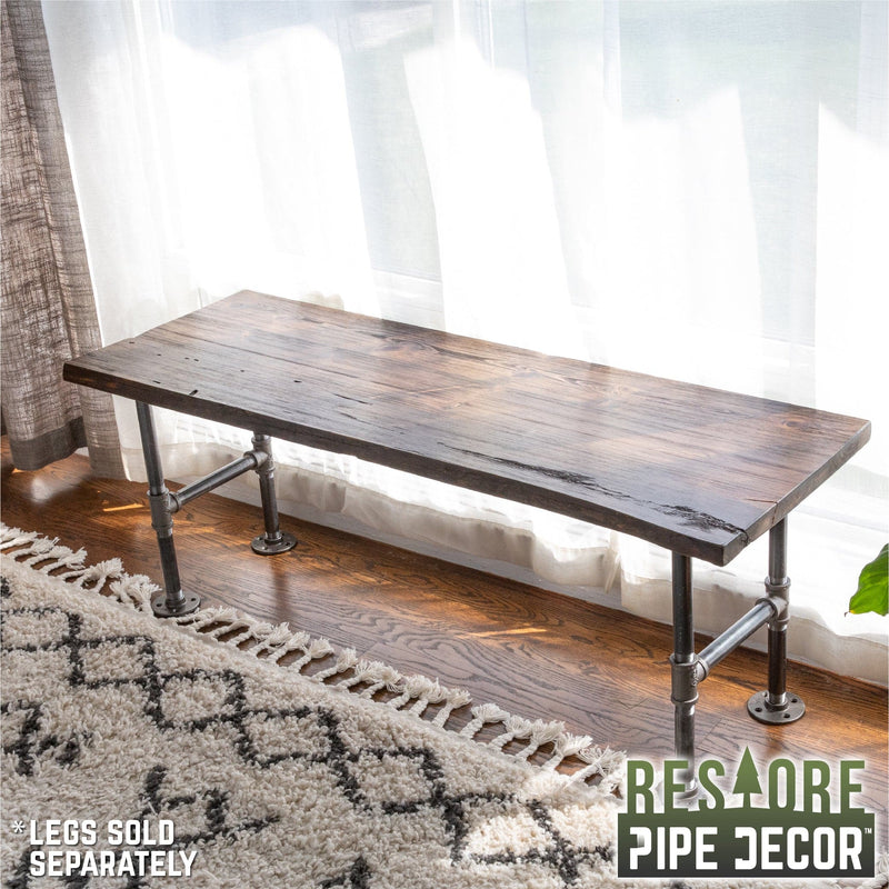 RESTORE Boulder Black Solid Live Edge Wood Console Tabletop