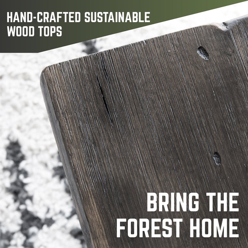 RESTORE Boulder Black Solid Live Edge Wood Console Tabletop