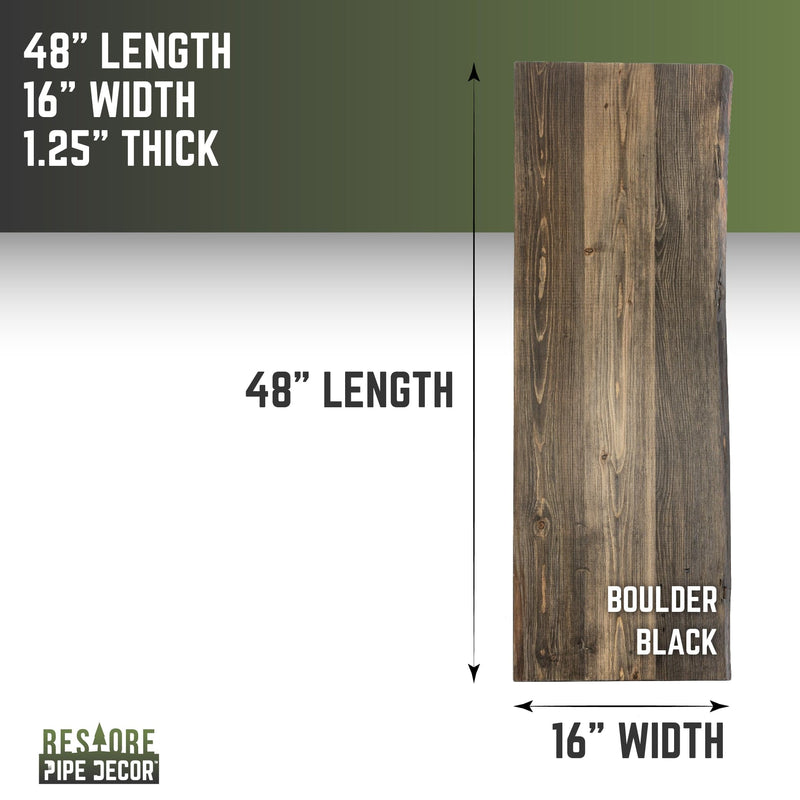 RESTORE Boulder Black Solid Live Edge Wood Console Tabletop