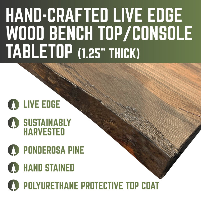 Console RESTORE Trail Brown en bois massif avec bords naturels