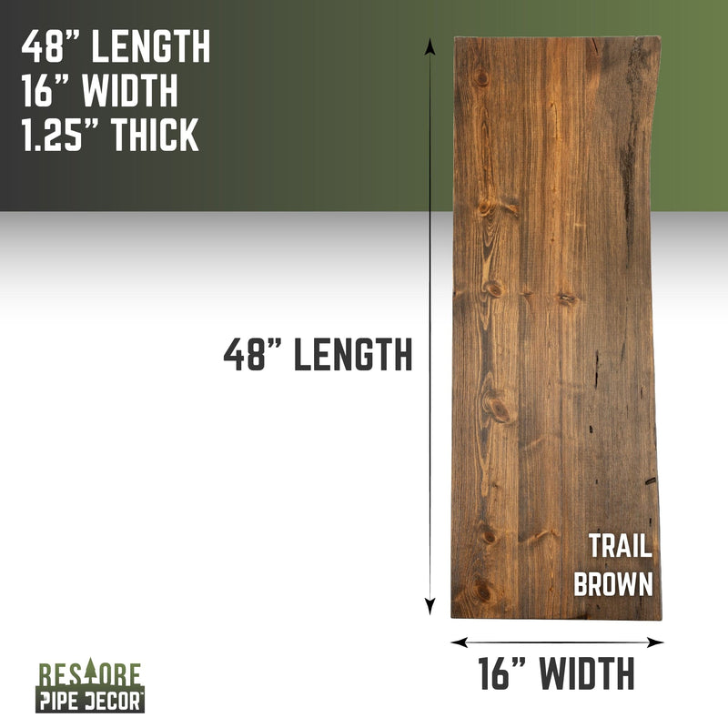 Console RESTORE Trail Brown en bois massif avec bords naturels