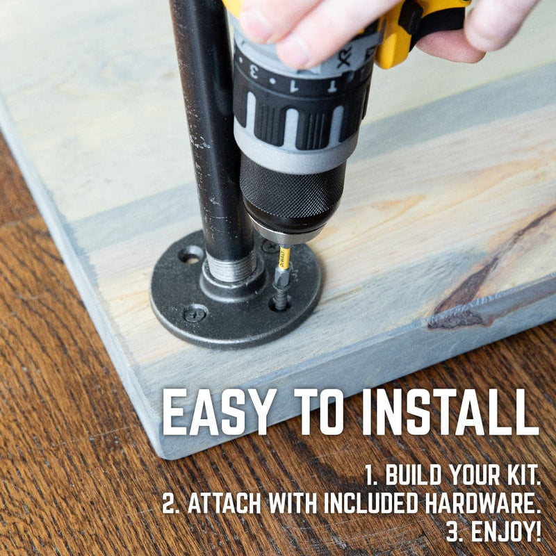 Console RESTORE Riverstone Grey en bois massif avec bords naturels