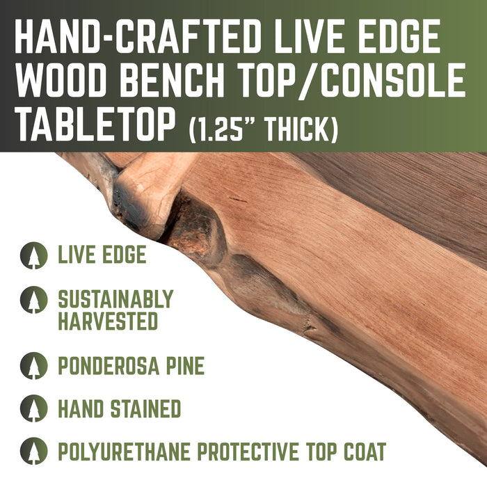 RESTORE Sunset Cedar Solid Live Edge Wood Console Tabletop