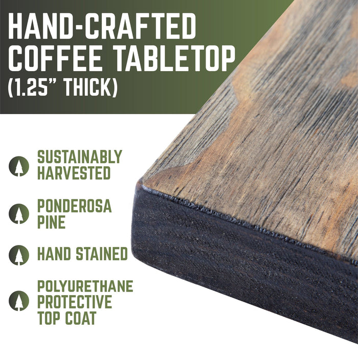 RESTORE Boulder Black Solid Wood Coffee Tabletop