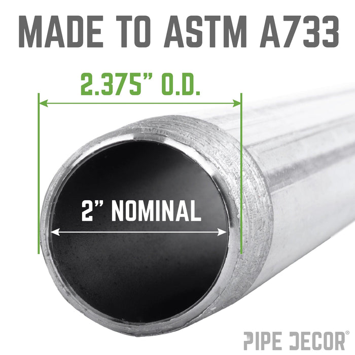 2 in. x 2 1/2 in. Galvanized Pipe