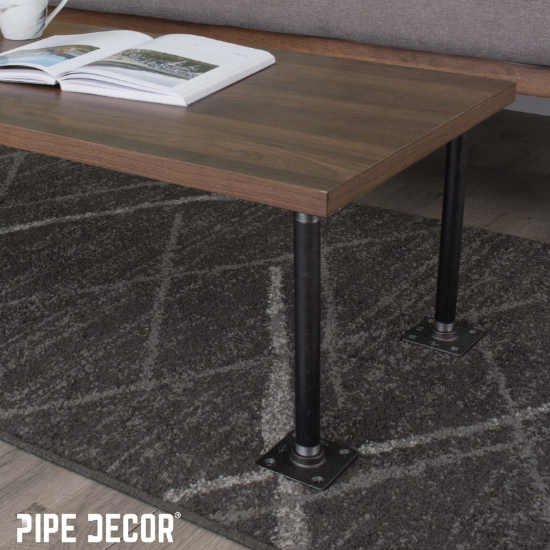 1/2 in. Black Square Floor Flange